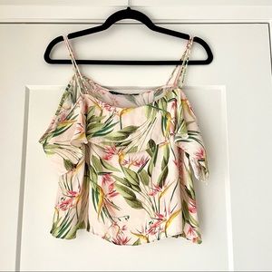 Zara Floral Off Shoulder Top, Sz M